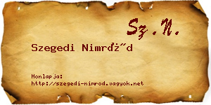 Szegedi Nimród névjegykártya